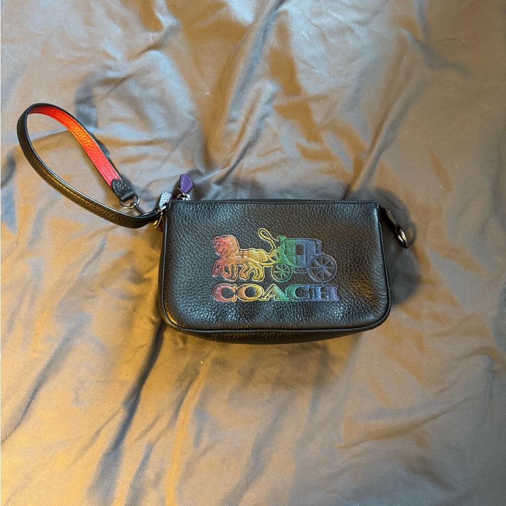 Coach Rainbow Logo Wristlet